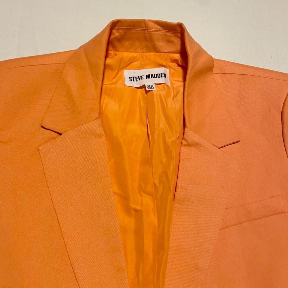 Steve Madden Kaira Blazer Womens XS Orange Suit Jacket - Picture 8 of 16